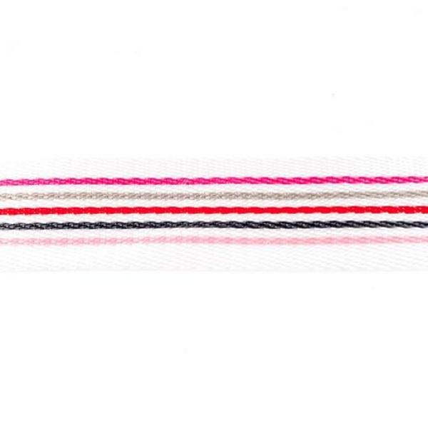 Gurtband 40mm Breite Weiß mit Multicolor Streifen Pink,Beige,Rot,Schwarz,Rosa